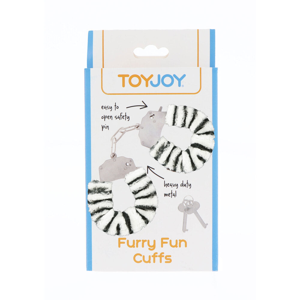 > Bondage Gear > Handcuffs ToyJoy Furry Fun Wrist Cuffs Zebra   