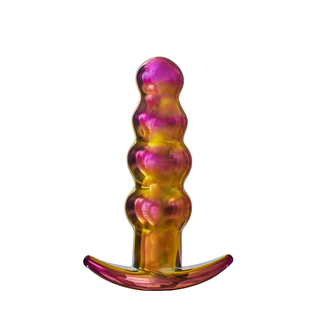 Vibrating Butt Plugs Glamour Glass Remote Control Beaded Butt Plug   