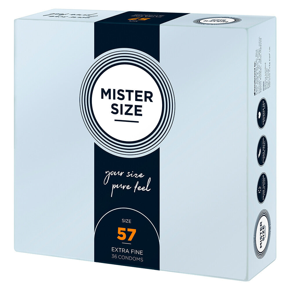 > Condoms > Natural and Regular Mister Size 57mm Your Size Pure Feel Condoms 36 Pack   