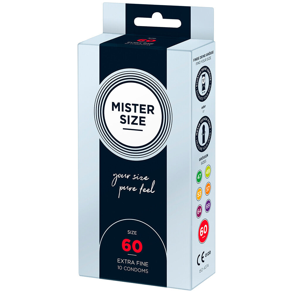 > Condoms > Large and X-Large Mister Size 60mm Your Size Pure Feel Condoms 10 Pack   