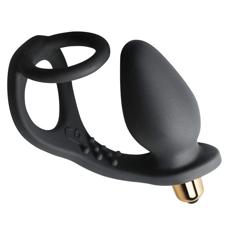 > Anal Range > Tail Butt Plugs Rocks Off 7 Speed ROZen Cock Ring And Anal Plug Black   