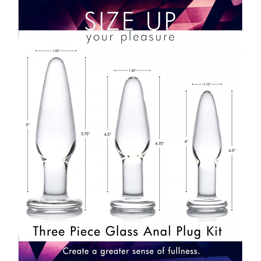 > Anal Range > Butt Plug Kits XR Dosha 3 Piece Glass Anal Plug Kit   