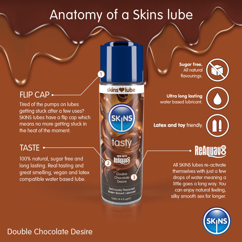 > Relaxation Zone > Flavoured Lubricants and Oils Skins Double Chocolate Desire Waterbased Lubricant 130ml   