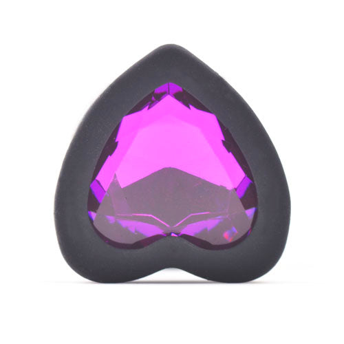> Anal Range > Jewel Butt Plugs Small Heart Shaped Diamond Base Black Butt Plug   