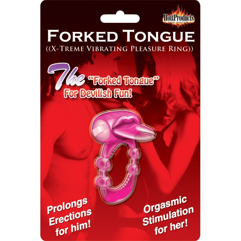 > Sex Toys For Men > Love Ring Vibrators Forked Tongue Vibrating Silicone Cock Ring   