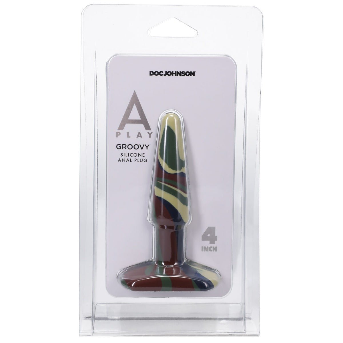 Butt Plugs A-Play - Groovy - Silicone Anal Plug - 4 inch Camouflage   