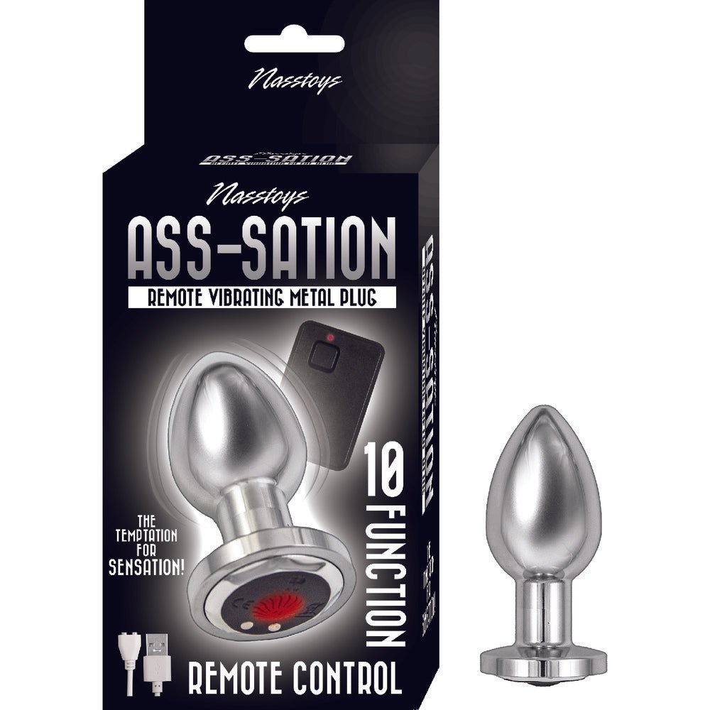 Vibrating Butt Plugs Ass Sation Remote Vibrating Butt Plug Silver   