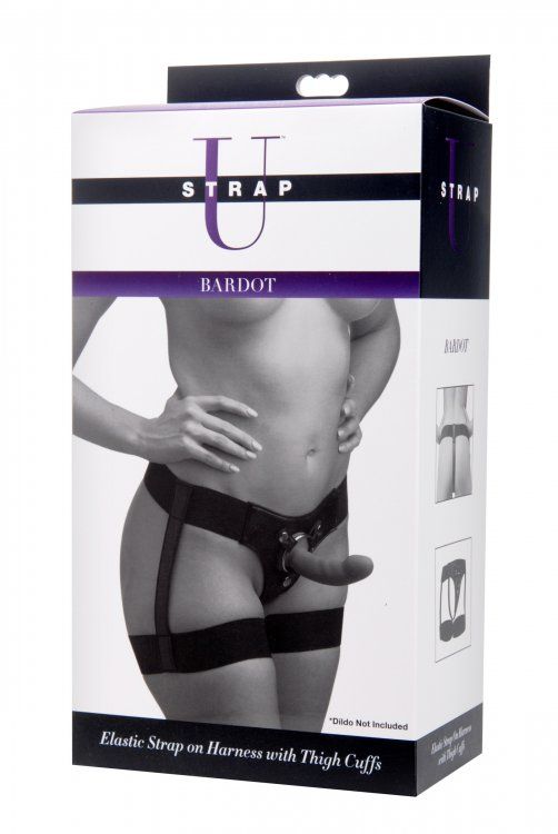 Strap On Harness Bardot  Elastic Strap On Harness With Thigh Cuffs   