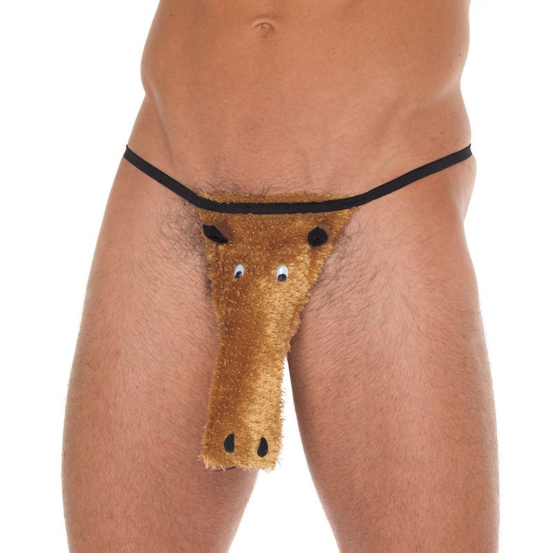 > Sexy Briefs > Male Brown Horse Novelty GString   