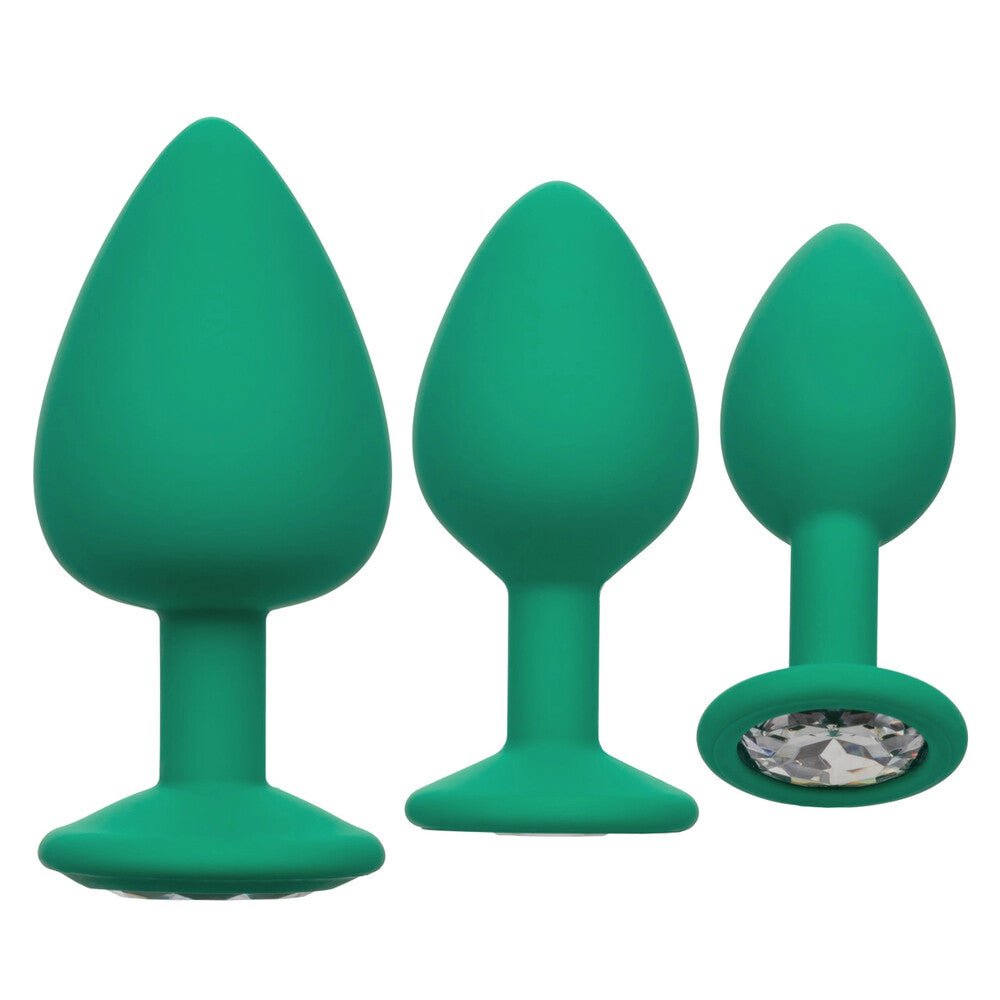 > Anal Range > Butt Plug Kits Cheeky Gems Butt Plugs 3 Piece Set Green   