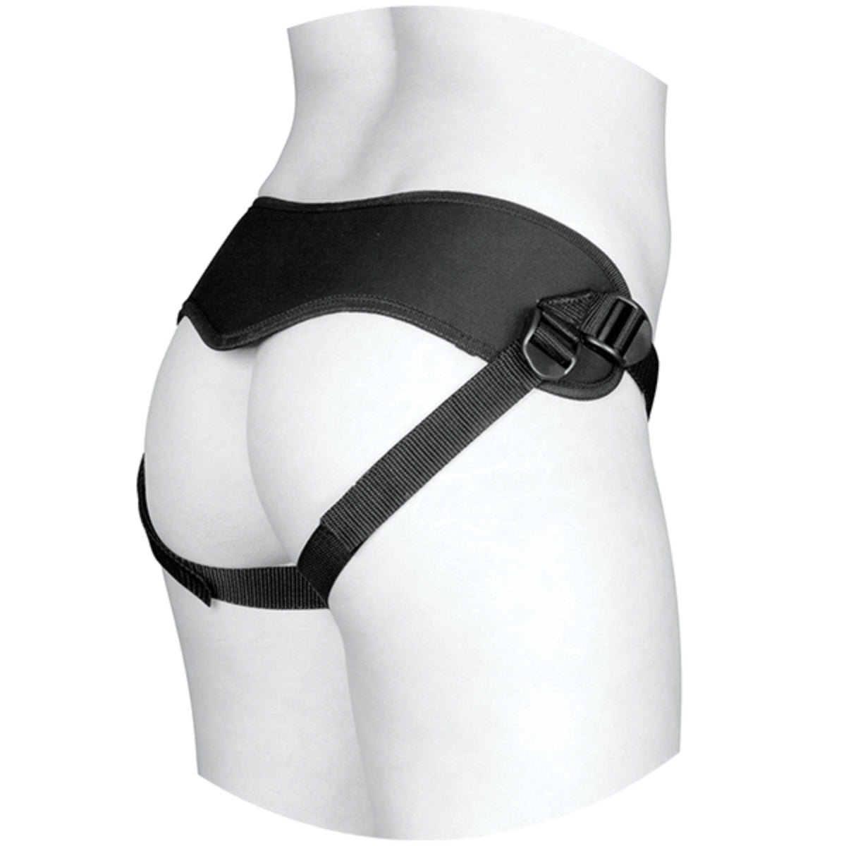 Strap On Harness Doc Johnson Vac-U-Lock Supreme Harness With Vibrating Plug Black   