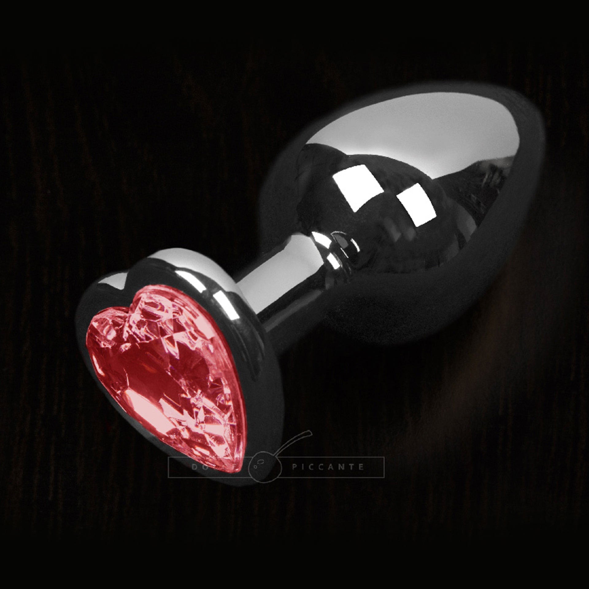> Anal Range > Jewel Butt Plugs Dolce Piccante Silver Style Small Anal Plug Red Heart Gem   