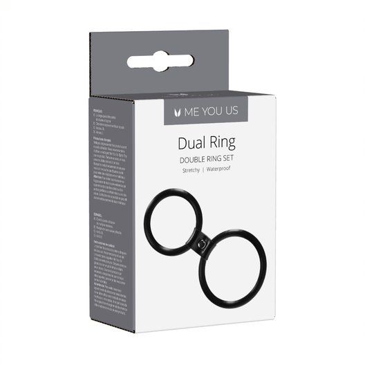 Cock & Ball Toys Me You Us Dual Ring Cock Ring Black   