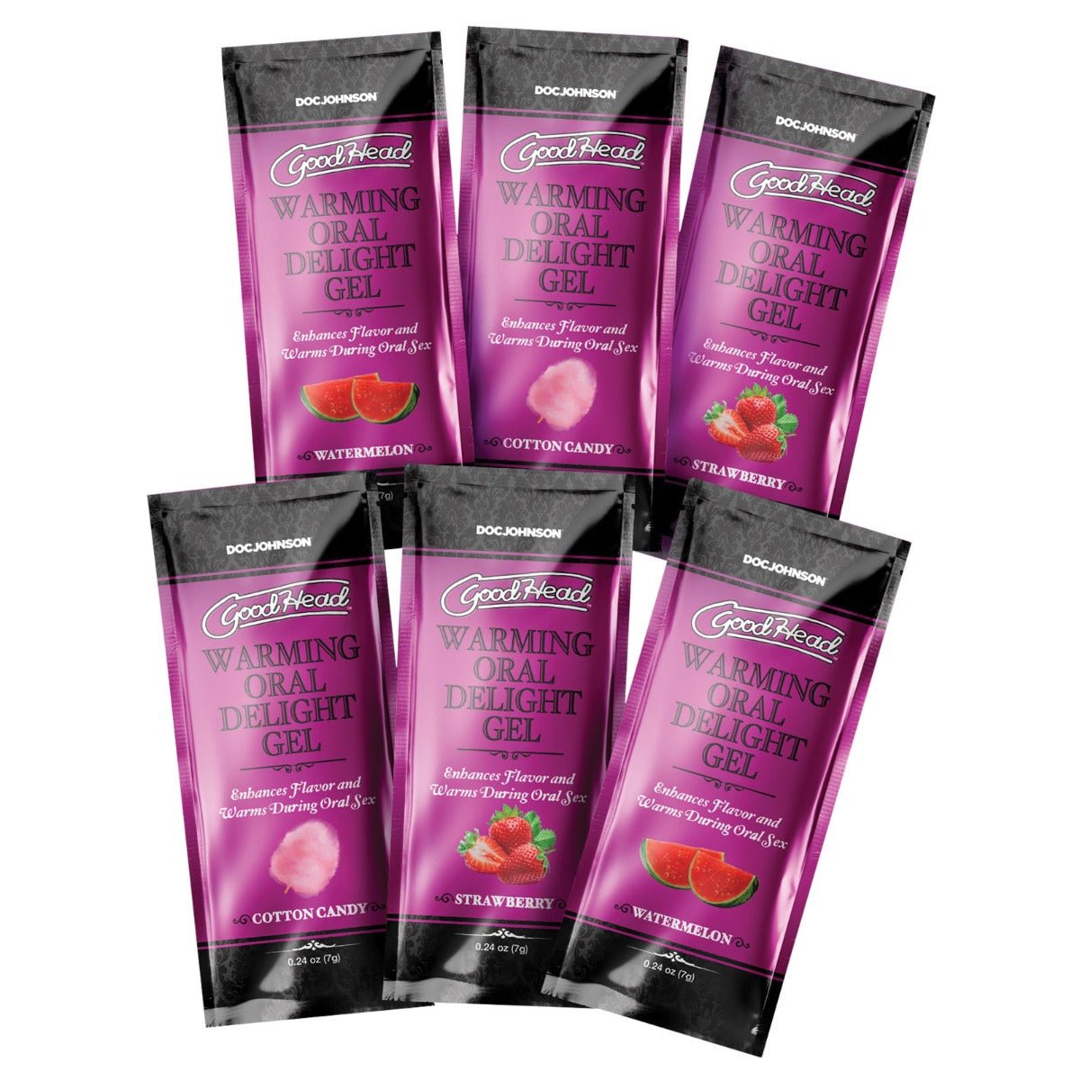 Flavoured Lube Goodhead Warming - 6 Pack - Strawberry  Cotton Candy  Watermelon   