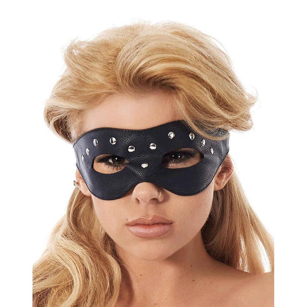 > Bondage Gear > Masks Leather Open Eye Mask With Rivets   