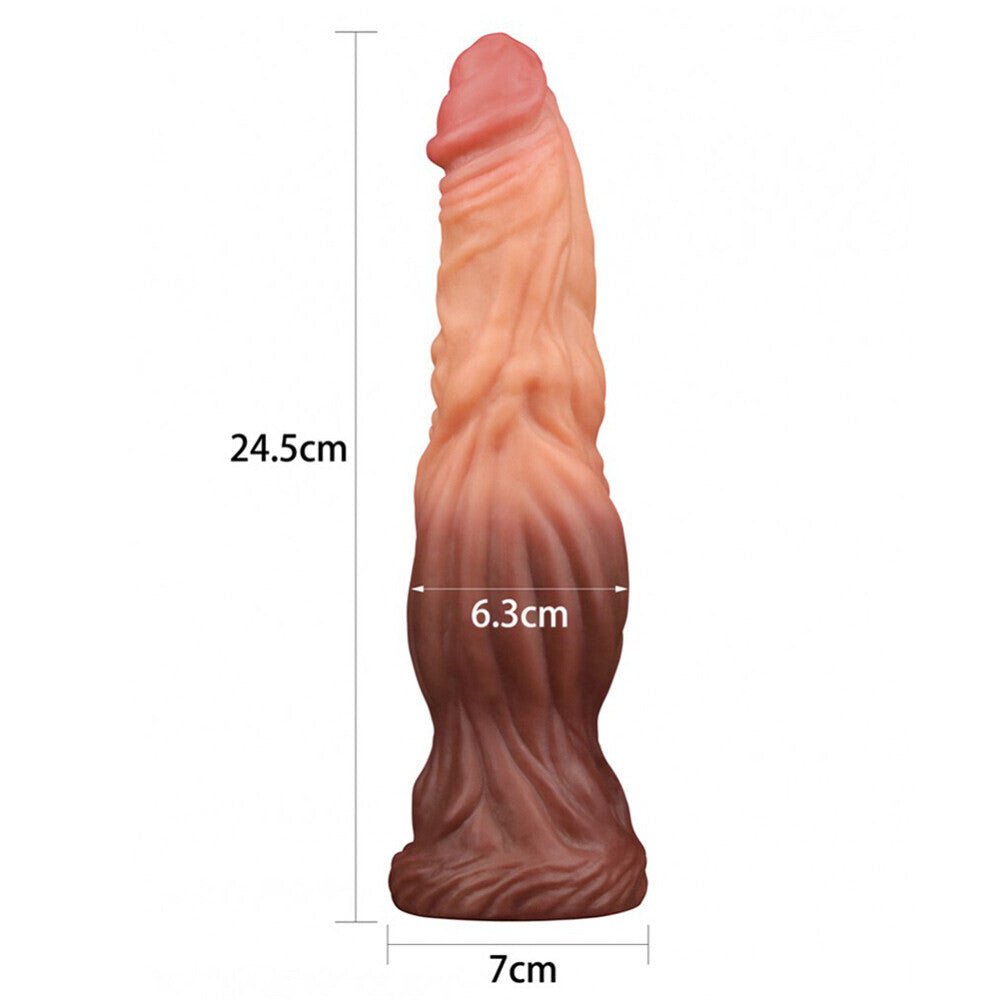 > Sex Toys > Other Dildos Lovetoy 9.5 Inch Dual Layered Silicone Cock Flesh Brown   