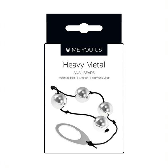 Anal Beads Me You Us Heavy Metal Anal Beads Silver   