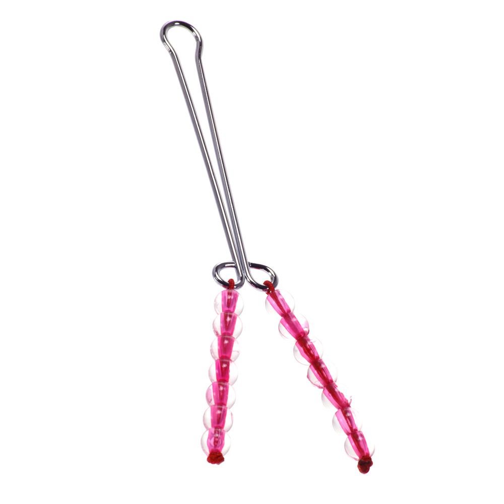 Nipple Play Me You Us Squeeze & Please Beaded Clit Clip Red   