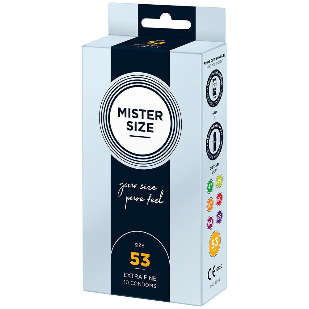 > Condoms > Natural and Regular Mister Size 53mm Your Size Pure Feel Condoms 10 Pack   