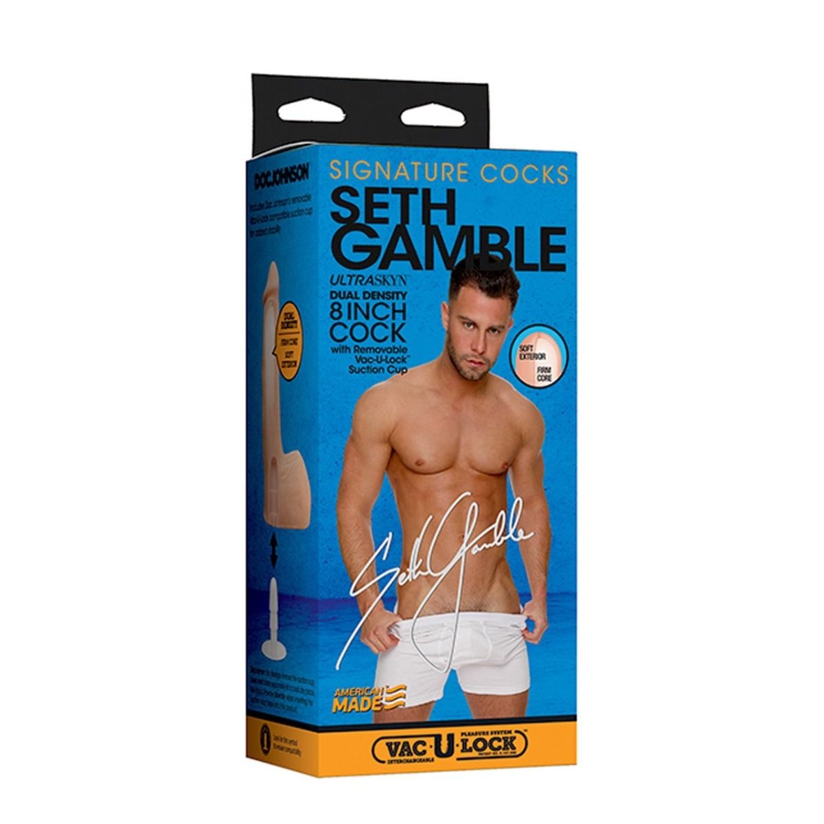 Dildos Signature Cocks - Seth Gamble 8 Inch ULTRASKYN Cock with Removable Vac-U-Lock Suction Cup   